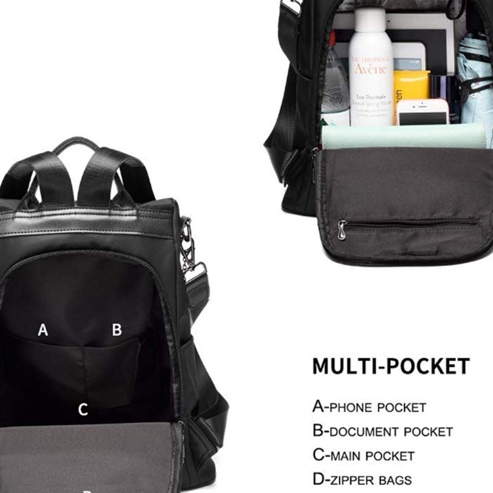Black anti-theft backpack - Picture 6 of 7